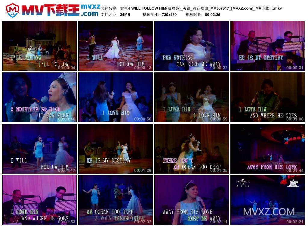 群星-I WILL FOLLOW HIM(演唱会)_英语_流行歌曲_MA307617